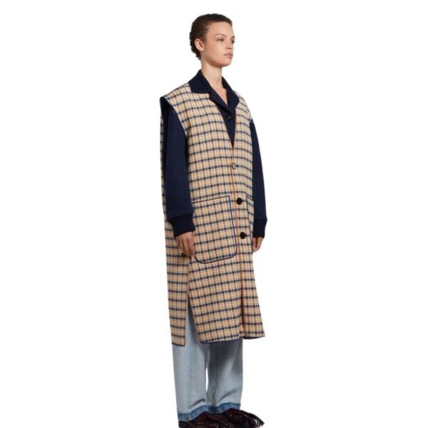 MARNI BLUE AND YELLOW CHECKED WOOL REVERSIBLE VEST - Image 5