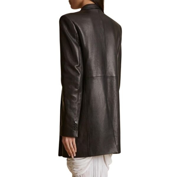 KHAITE THE JACOBSON BLAZER IN BLACK LEATHER - Image 3