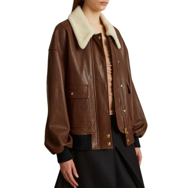 KHAITE THE SHELLAR JACKET IN CLASSIC BROWN LEATHER - Image 3