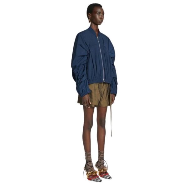 DRIES VAN NOTEN RUFFLED BOMBER NAVY - Image 2