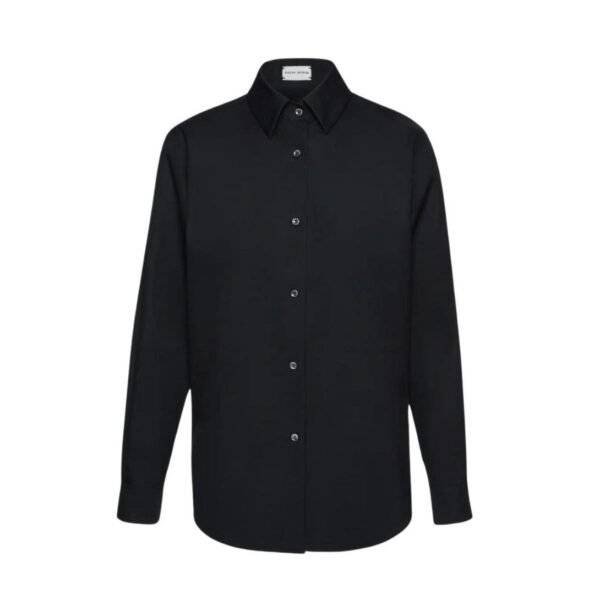 MAGDA BUTRYM CLASSIC COTTON BUTTON UP SHIRT IN BLACK