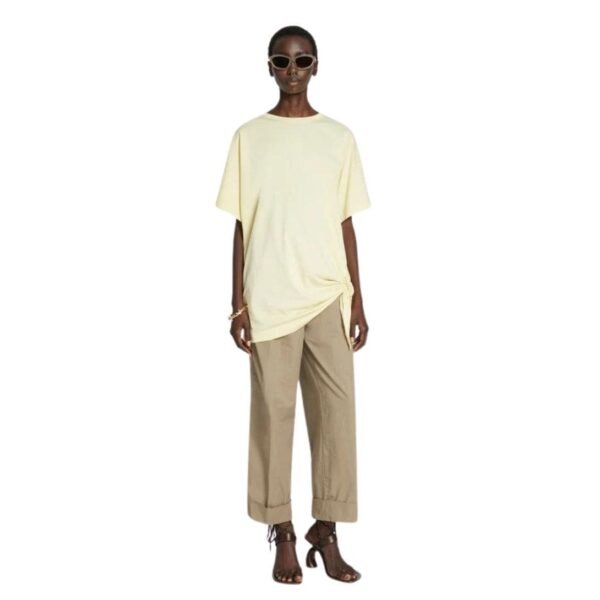 DRIES VAN NOTEN DRAPED KNOT TEE PAEL YELLOW