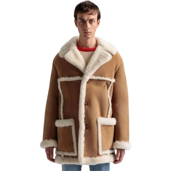 BALLY AVIATOR COAT IN BROWN LEATHER AND MERINO - Image 3