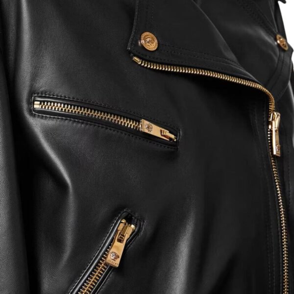 VERSACE LEATHER BIKER JACKET - Image 4