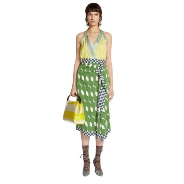 DRIES VAN NOTEN HALTERNECK DRESS GREEN - Image 4