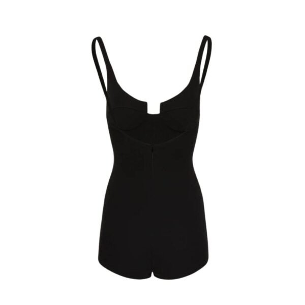 MAGDA BUTRYM SCOOP NECK ROMPER IN BLACK - Image 2