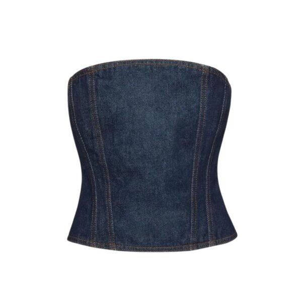 MAGDA BUTRYM STRAPLESS STITCH CORSET IN NAVY