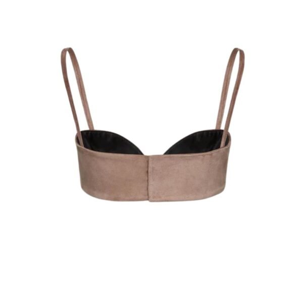 MAGDA BUTRYM SWEETHEART BRA TOP IN BROWN SUEDE - Image 2