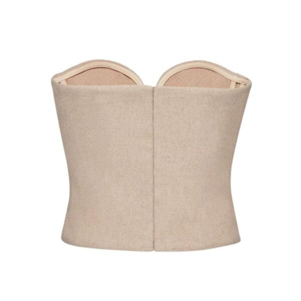 MAGDA BUTRYM WOOL CROSET TOP IN BEIGE - Image 2