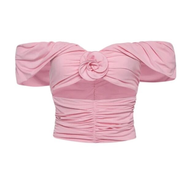 MAGDA BUTRYM WRAP CUTOUT T SHIRT IN PINK