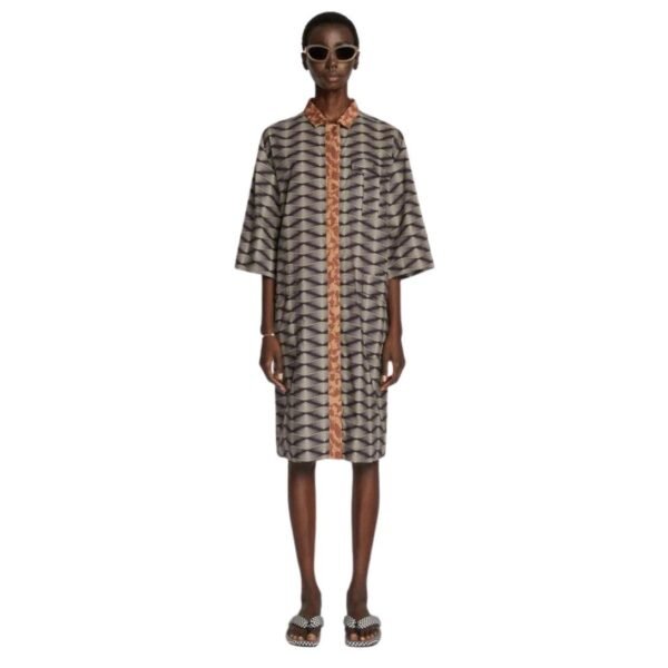 DRIES VAN NOTEN PRINTED SHIRT DRESS BLACK - Image 4