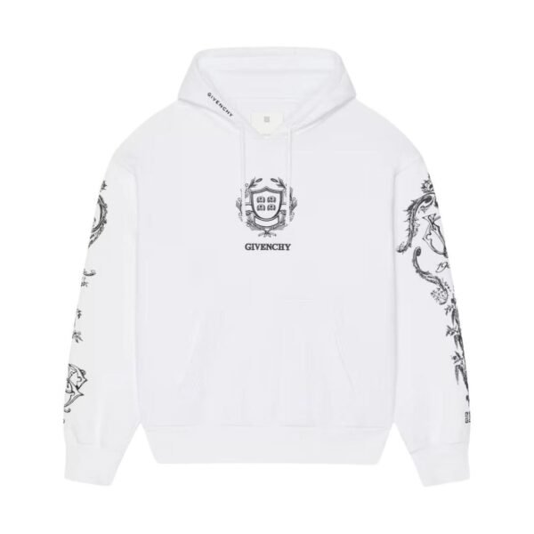 GIVENCHY CREST BOXY FIT HOODIE IN FLEECE