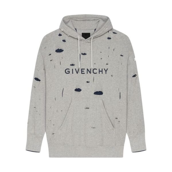 GIVENCHY OVERSIZED HOODIE IN DESTROYED FLEECE