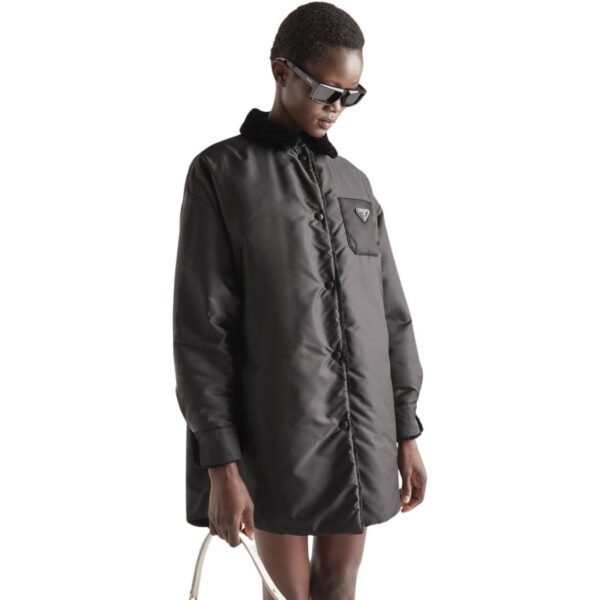 PRADA REVERSIBLE GABARDINE AND SHEARLING COAT - Image 4