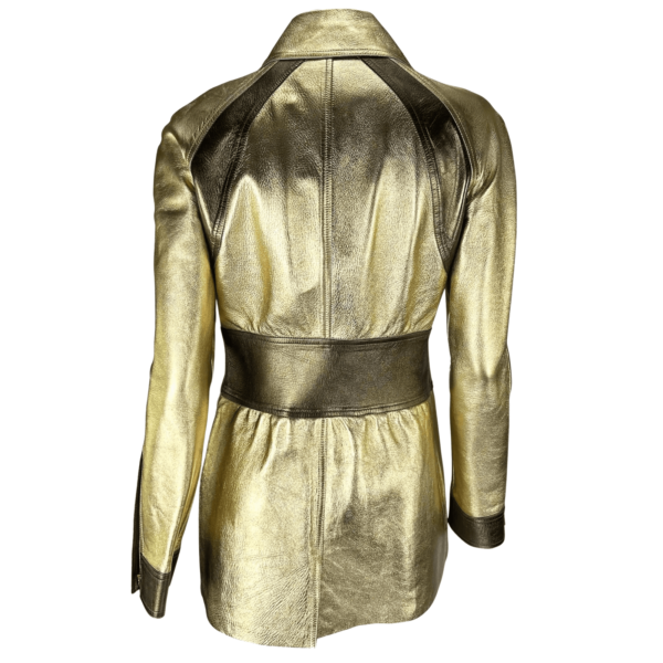 Gold Leather Coat Women - Image 6