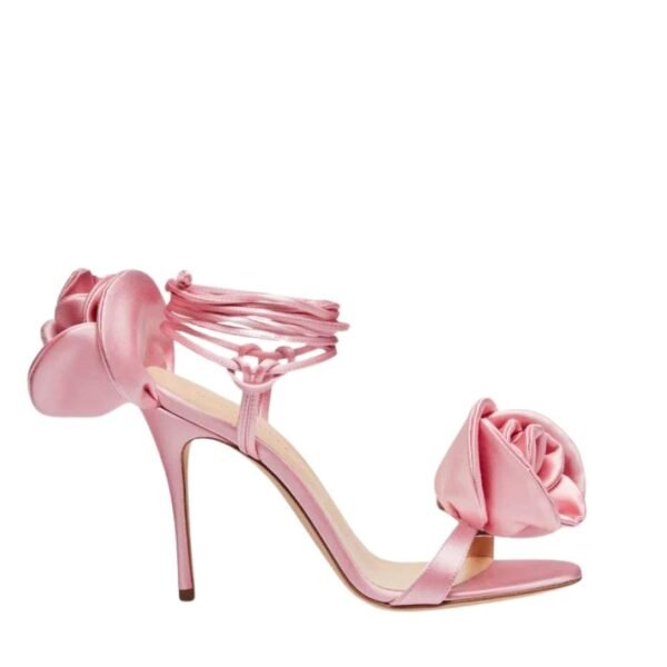 MAGDA BUTRYM WRAP AROUND FLOWER SANDALS IN PINK - Image 4