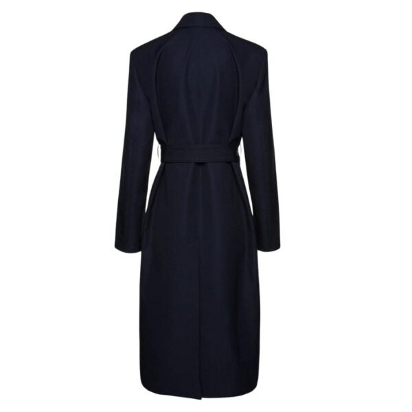 MAGDA BUTRYM WRAP COTTON COAT IN NAVY - Image 2