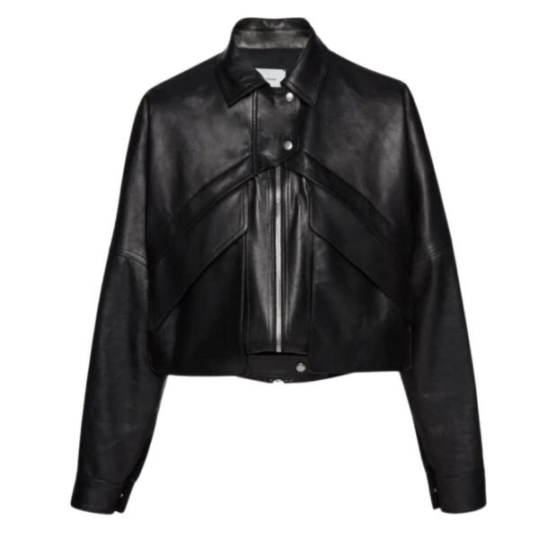 MAGDA BUTRYM VINTAGE BOMBER JACKET IN BLACK LEATHER