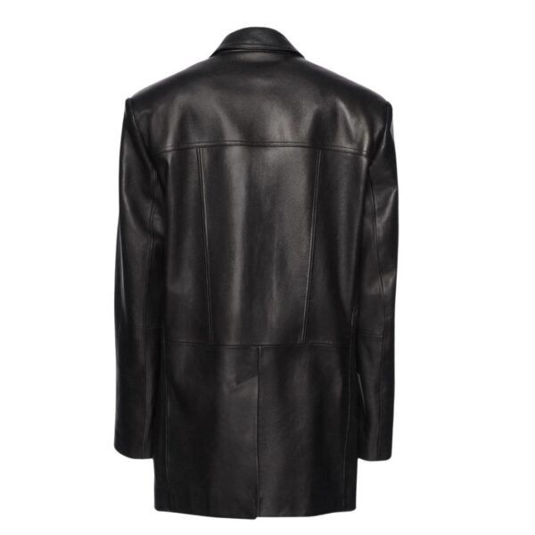 MAGDA BUTRYM LEATHER CAR JACKET IN BLACK - Image 2