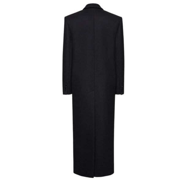 MAGDA BUTRYM LONG CLASSIC WOOL COAT IN BLACK - Image 2