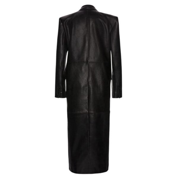 MAGDA BUTRYM LONG LEATHER TAILORED COAT IN BLACK - Image 2