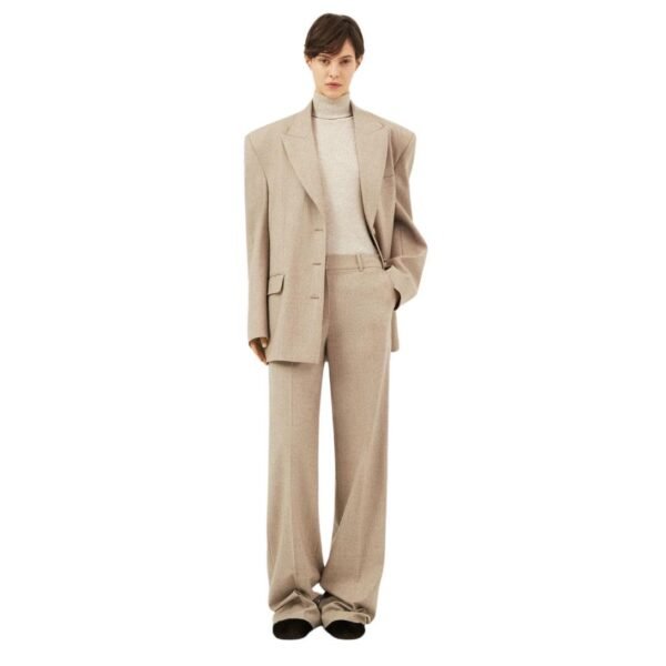 MAGDA BUTRYM CASHMERE CLASSIC OVERSIZED BLAZER IN TAUPE - Image 2