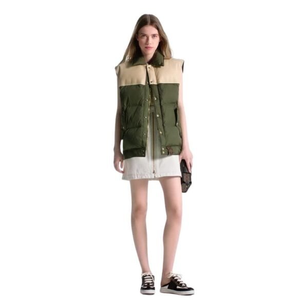 LOUIS VUITTON LEATHER ACCENT SLEEVELESS PUFFER JACKET - Image 3