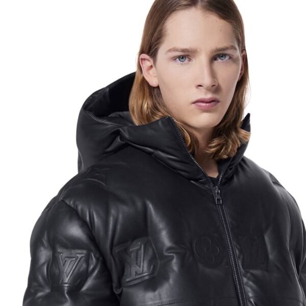 LOUIS VUITTON MONOGRAM LEATHER HOODED DOWN JACKET - Image 4