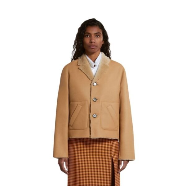 MARNI BEIGE REVERSIBLE SHEARLING JACKET - Image 2
