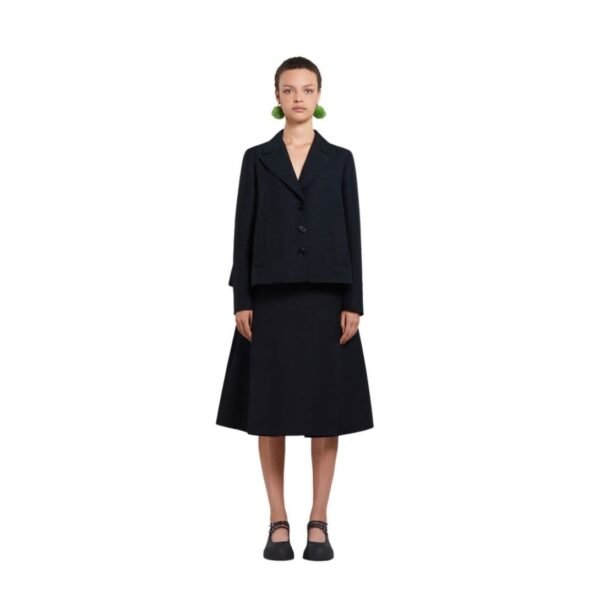 MARNI BLACK A LINE CADY JACKET WITH BACK PLEAT - Image 2