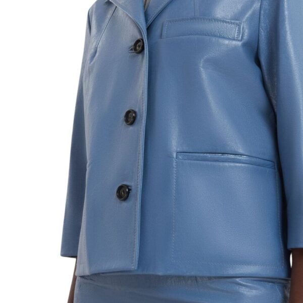 MARNI BLUE SHINY LEATHER JACKET - Image 6