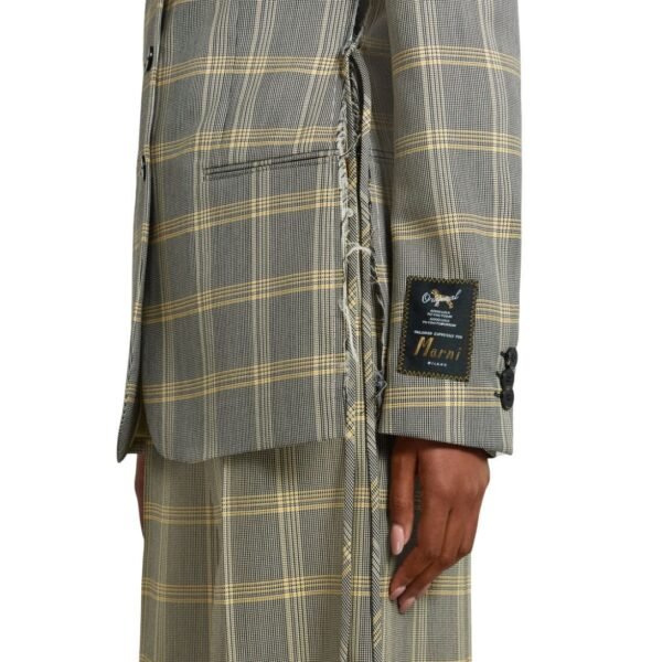 MARNI YELLOW CHECKED TECH WOOL JACKET - Image 6