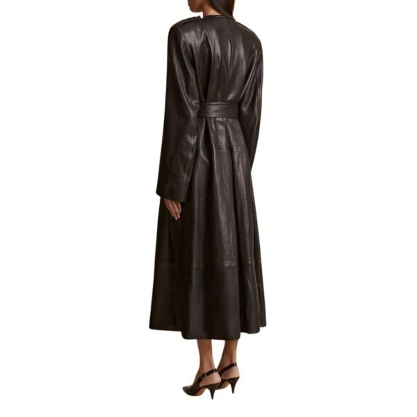 KHAITE THE MINNLER TRENCH IN BLACK LEATHER - Image 2