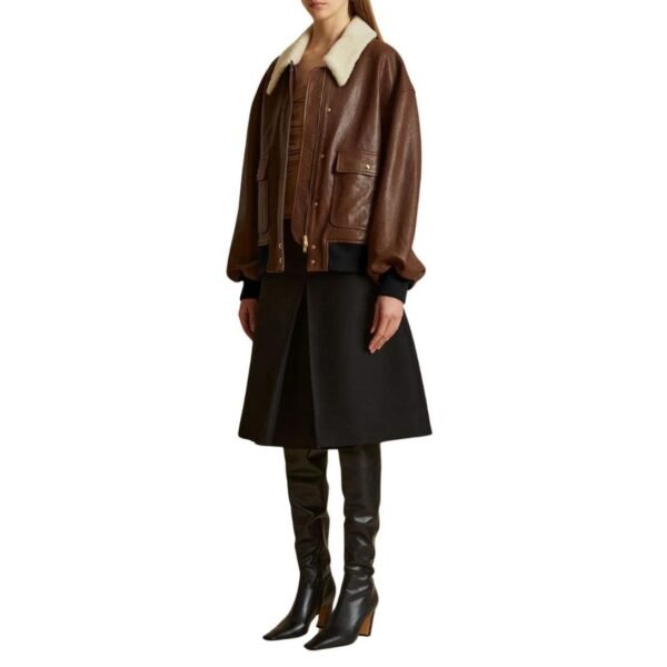 KHAITE THE SHELLAR JACKET IN CLASSIC BROWN LEATHER - Image 2