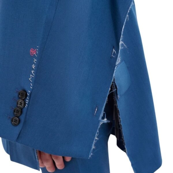 MARNI BLUE WOOL MOHAIR BLAZER WITH MARNI MENDING - Image 6