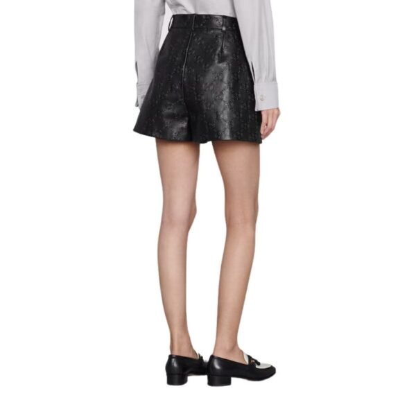 GUCCI GG EMBOSSED LEATHER SHORTS - Image 3