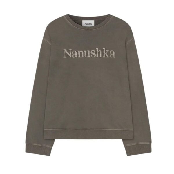 NANUSHKA MART ORGANICALLY GROWN COTTON SWEATSHIRT ASPHALT