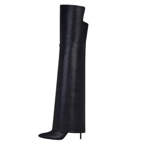 GIVENCHY SHARK LOCK STILETTO OVER THE KNEE BOOTS IN LEATHER - Image 3