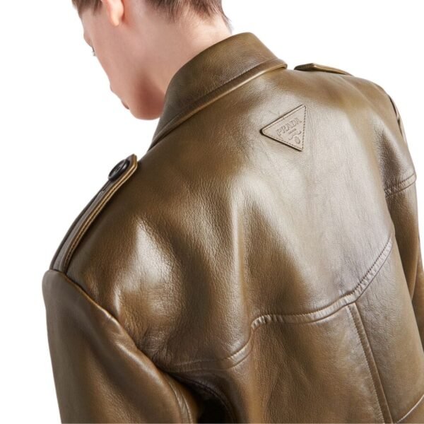 PRADA DOUBLE BREASTED LEATHER COAT - Image 5