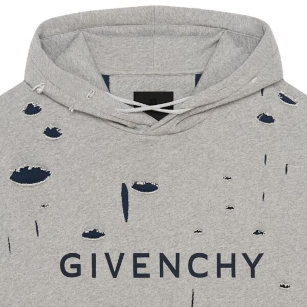 GIVENCHY OVERSIZED HOODIE IN DESTROYED FLEECE - Image 5