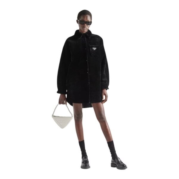 PRADA REVERSIBLE GABARDINE AND SHEARLING COAT - Image 3