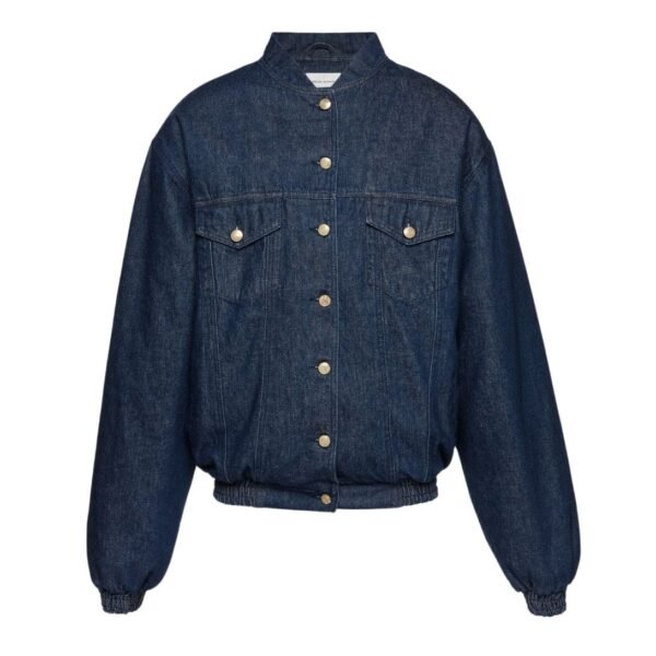 MAGDA BUTRYM OLD SCHOOL DENIM BOMBER JACKET IN INDIGO