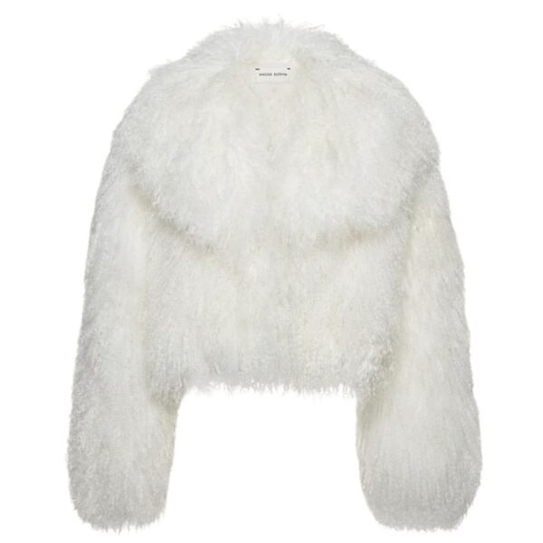 MAGDA BUTRYM SHORT SHAG SHEARLING COAT IN CREAM