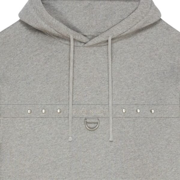 GIVENCHY HOODIE IN FLEECE WITH METAL DETAILS - Image 5