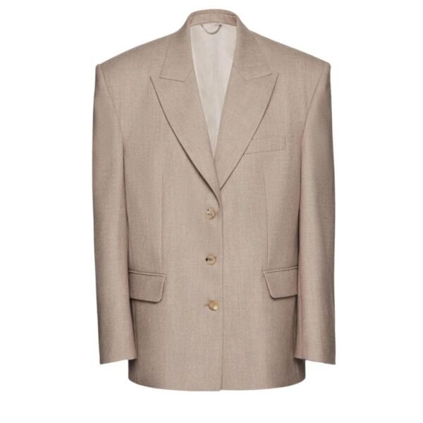 MAGDA BUTRYM CASHMERE CLASSIC OVERSIZED BLAZER IN TAUPE