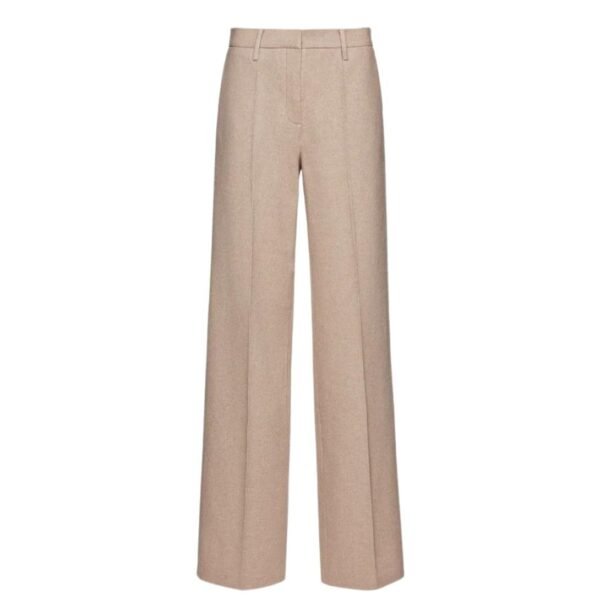 MAGDA BUTRYM CASHMERE WIDE-LEG TROUSERS IN BEIGE