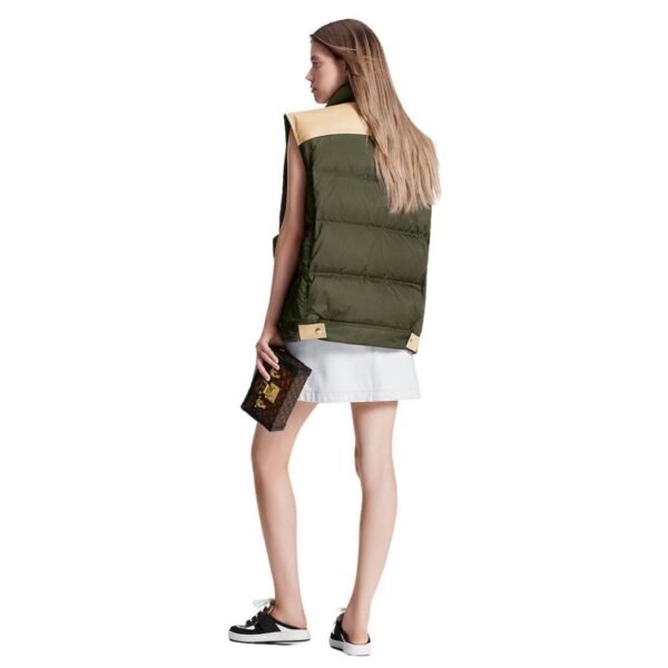 LOUIS VUITTON LEATHER ACCENT SLEEVELESS PUFFER JACKET - Image 4