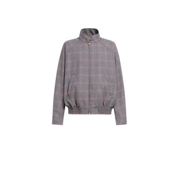 MARNI ORANGE CHECKED TECH WOOL BOMBER