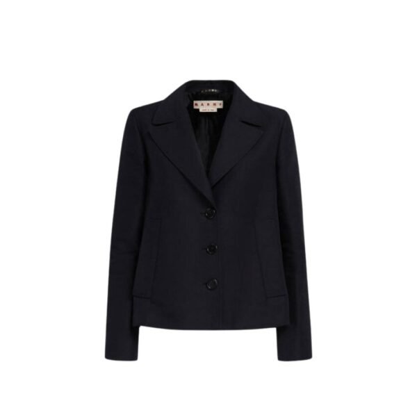 MARNI BLACK A LINE CADY JACKET WITH BACK PLEAT