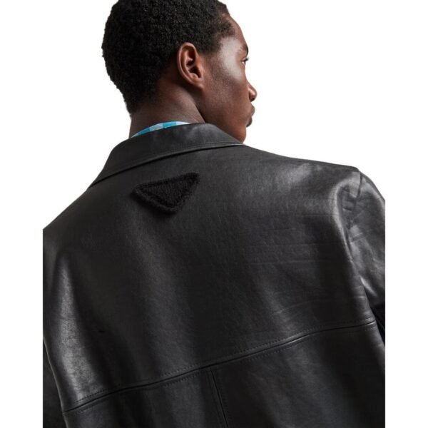 PRADA LEATHER PEA COAT - Image 3